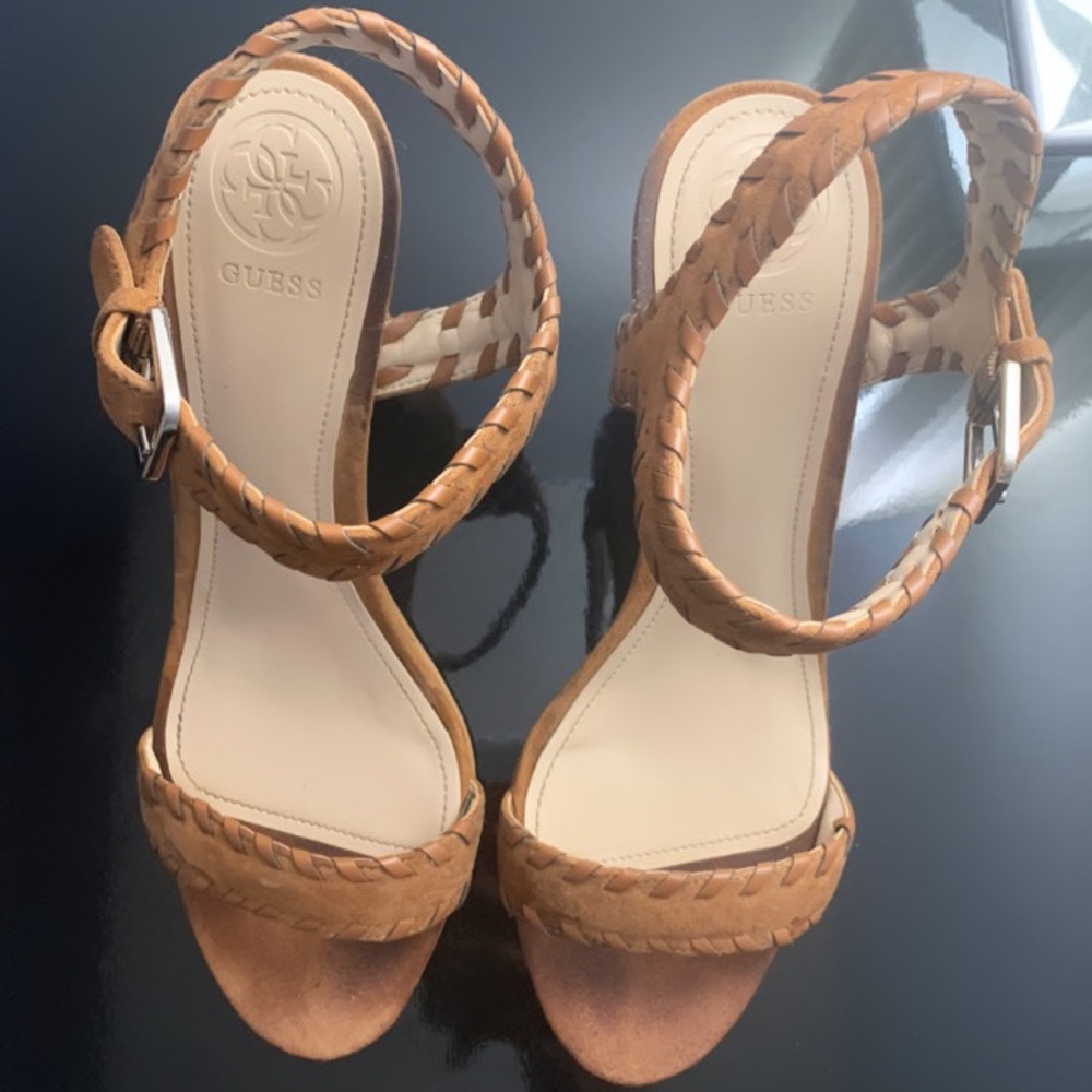 GUESS Natural Multi Suede Heels